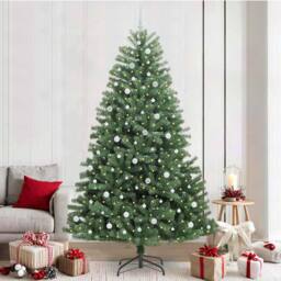 Berkfield Home Artificial Hinged Christmas Tree Green 240 cm PVC & Metal
