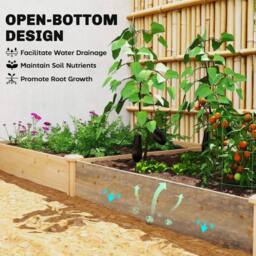 KORVIXA Wooden Raised Garden Bed in Brown - Size: 100g - thumbnail 5
