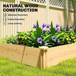 KORVIXA Wooden Raised Garden Bed in Brown - Size: 100g - thumbnail 3