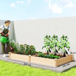 KORVIXA Wooden Raised Garden Bed in Brown - Size: 100g - thumbnail 2