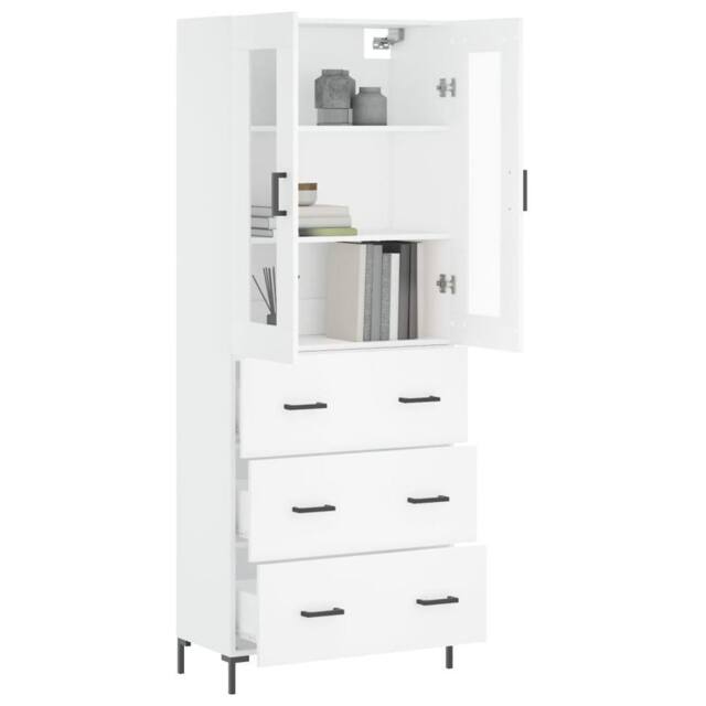Berkfield Home Highboard White 69.5x34x180 cm Engineered Wood - image 1