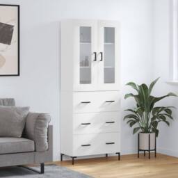 Berkfield Home Highboard White 69.5x34x180 cm Engineered Wood - thumbnail 2