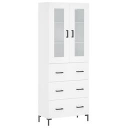Berkfield Home Highboard White 69.5x34x180 cm Engineered Wood - thumbnail 3