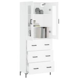 Berkfield Home Highboard White 69.5x34x180 cm Engineered Wood - thumbnail 1