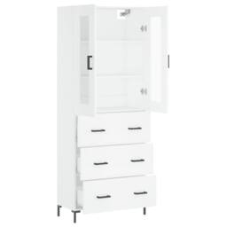 Berkfield Home Highboard White 69.5x34x180 cm Engineered Wood - thumbnail 4