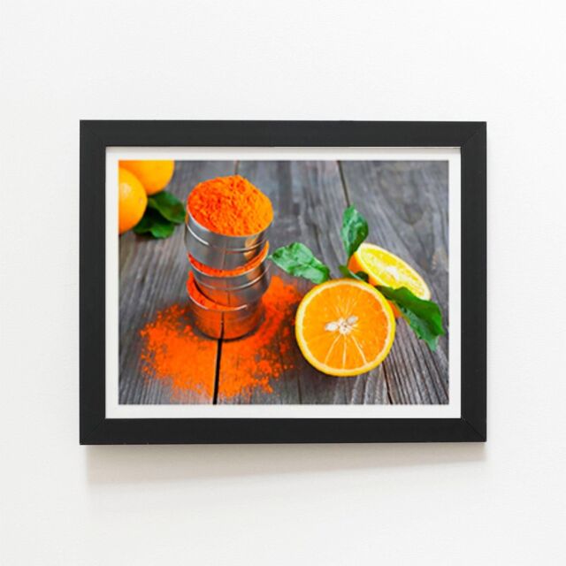"Warren Reed - Designer Bright Orange Framed Art Print in Black - Size: W12"" x H16""" - image 1