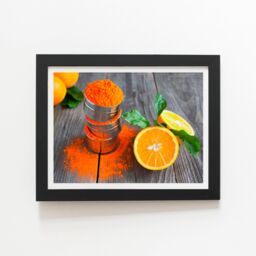 "Warren Reed - Designer Bright Orange Framed Art Print in Black - Size: W12"" x H16""" - thumbnail 1