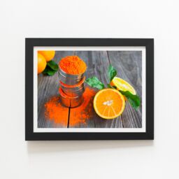 "Warren Reed - Designer Bright Orange Framed Art Print in Black - Size: W12"" x H16""" - thumbnail 2