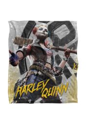 Suicide Squad LOGOVISION :Kill The Justice League Blanket, 152x127 cm Harely Silk Touch Blanket in White