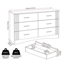Seconique Tessa 6 Drawer Chest-Natural Oak Effect in Light Oak - thumbnail 8