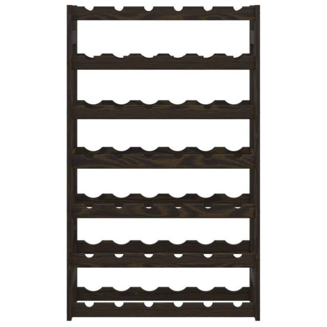 Berkfield Home Beautiful Wine Rack for 42 Bottles Black Solid Wood Pine in Dark Brown - image 1
