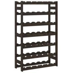 Berkfield Home Beautiful Wine Rack for 42 Bottles Black Solid Wood Pine in Dark Brown - thumbnail 3