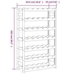 Berkfield Home Beautiful Wine Rack for 42 Bottles Black Solid Wood Pine in Dark Brown - thumbnail 7