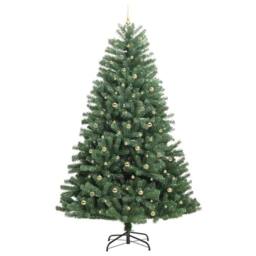 Berkfield Home Artificial Hinged Christmas Tree Green 300 cm PVC & Metal - thumbnail 4