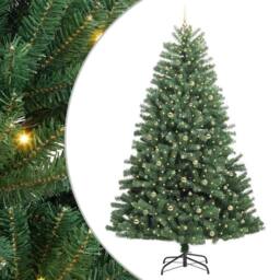 Berkfield Home Artificial Hinged Christmas Tree Green 300 cm PVC & Metal - thumbnail 2