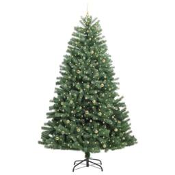 Berkfield Home Artificial Hinged Christmas Tree Green 300 cm PVC & Metal - thumbnail 3