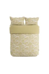 Sanderson 'Tila Lime' Cotton Percale Duvet Cover Set in Gold - Size: King - thumbnail 4