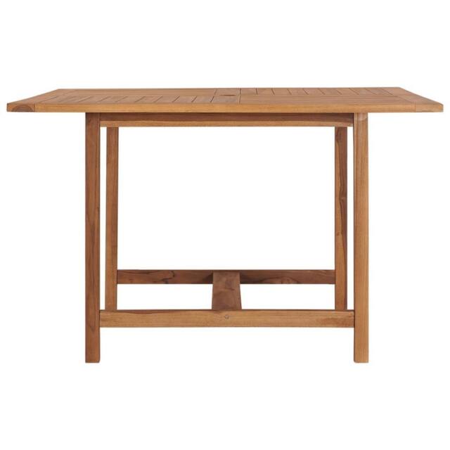 Berkfield Home Beautiful Garden Dining Table 110x110x75 cm Solid Wood Teak in Brown - Size: 110 x 110 x 75 cm - image 1
