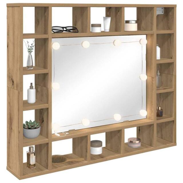 Berkfield Home Mirror Cabinet Artisan oak Engineered wood in Brown - image 1