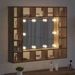 Berkfield Home Mirror Cabinet Artisan oak Engineered wood in Brown - thumbnail 4
