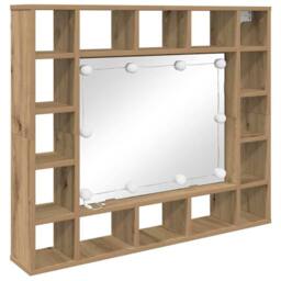 Berkfield Home Mirror Cabinet Artisan oak Engineered wood in Brown - thumbnail 3