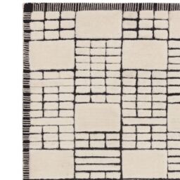The Rug Shop UK Cream Handmade Wool Modern Geometric Cheque Easy To Clean Area Rug - Size: 200 cm x 290 cm - thumbnail 5