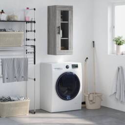 Berkfield Home Wall Mounted Cabinet Grey Sonoma 34.5x34x90 cm - thumbnail 2