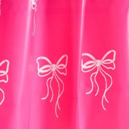 OHS Bows Mould Proof Shower Curtain with 12 Hooks in Bright Pink - Size: 180 cm width x 180 cm drop - thumbnail 5