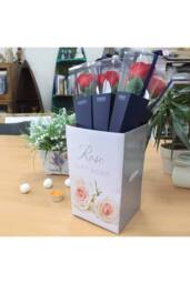 KDMD Elegant Single Rose Display Stand - Perfect for Table & Shelf Decor in White - thumbnail 3