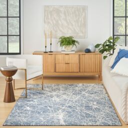 The Rug Shop UK Blue Modern Abstract Jute Backing Area Rug - Size: 240 cm x 300 cm - thumbnail 2