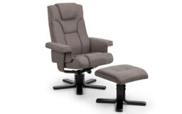 Ashfield Reclining Swivel Chair with Footstool in Grey