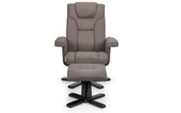 Ashfield Reclining Swivel Chair with Footstool in Grey - thumbnail 2