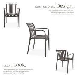 tectake Garden Chairs Alcudia in Dark Grey - Size: 4 Person - thumbnail 3
