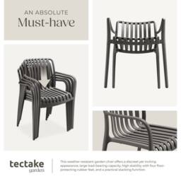 tectake Garden Chairs Alcudia in Dark Grey - Size: 4 Person - thumbnail 5