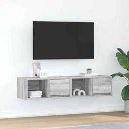Berkfield Home TV Cabinets 2 pcs Grey Sonoma 60x31x25.5 cm Engineered Wood - thumbnail 2