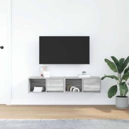 Berkfield Home TV Cabinets 2 pcs Grey Sonoma 60x31x25.5 cm Engineered Wood - thumbnail 3