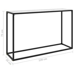 Berkfield Home Console Table White 120x35x75 cm Tempered Glass - Size: 120 x 35 x 75 cm - thumbnail 6