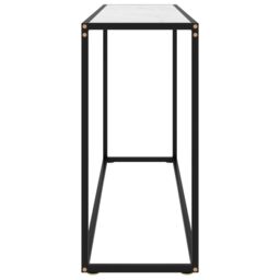 Berkfield Home Console Table White 120x35x75 cm Tempered Glass - Size: 120 x 35 x 75 cm - thumbnail 3