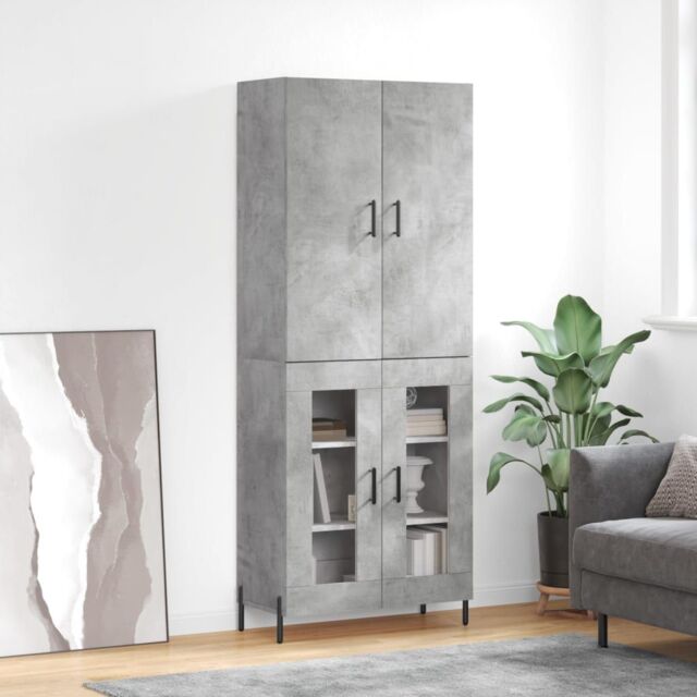 Berkfield Home Highboard Concrete Grey 69.5x34x180 cm Engineered Wood - image 1