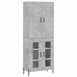 Berkfield Home Highboard Concrete Grey 69.5x34x180 cm Engineered Wood - thumbnail 2