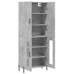 Berkfield Home Highboard Concrete Grey 69.5x34x180 cm Engineered Wood - thumbnail 4