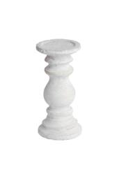 KDMD Small Stone Candle Holder for Rustic & Modern Decor in White