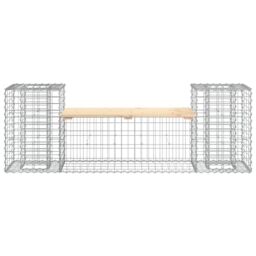 Berkfield Home Garden Bench Gabion Design 183x41x60.5 cm Solid Wood Pine in Brown - thumbnail 5