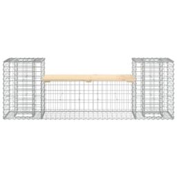 Berkfield Home Garden Bench Gabion Design 183x41x60.5 cm Solid Wood Pine in Brown - thumbnail 3
