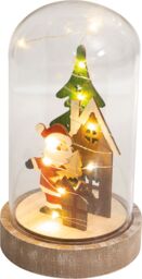 Netagon Christmas Battery Powered Light Up Cloche Christmas Scene Globe Ornament- Father Christmas in Red - thumbnail 5