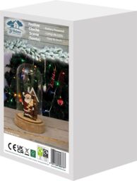 Netagon Christmas Battery Powered Light Up Cloche Christmas Scene Globe Ornament- Father Christmas in Red - thumbnail 6