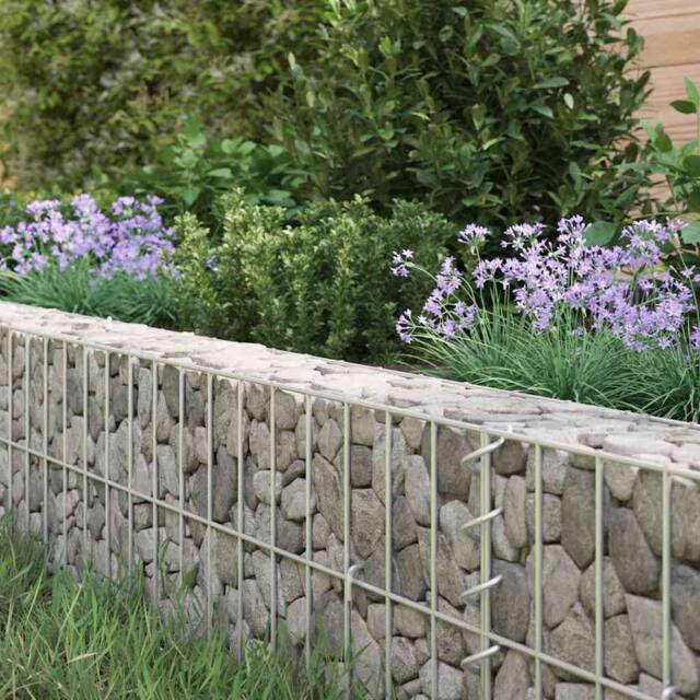 Berkfield Home Durable Gabion Raised Bed Galvanised Steel 500x100x20 cm in Silver - Size: 500 x 100 x 20 cm