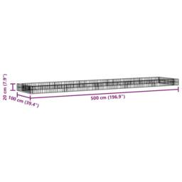 Berkfield Home Durable Gabion Raised Bed Galvanised Steel 500x100x20 cm in Silver - Size: 500 x 100 x 20 cm - thumbnail 9