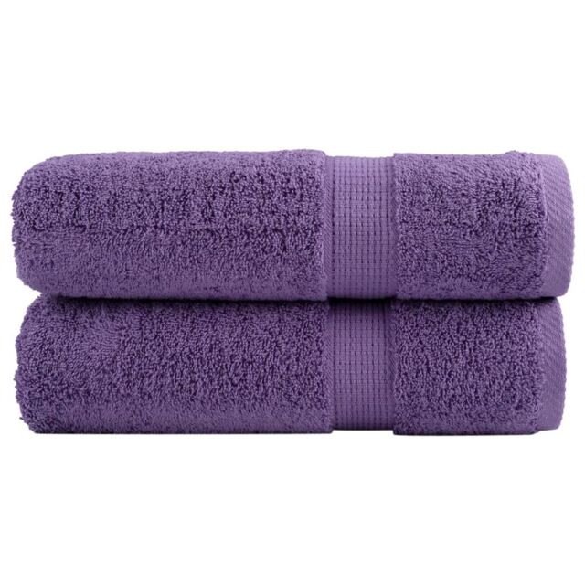 Berkfield Home Premium Shower Towels SOLUND 2 pcs Purple 70x140 cm 600 gsm - image 1