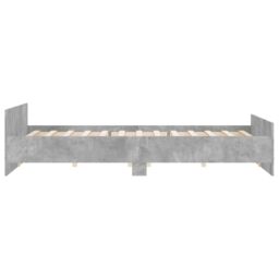 Berkfield Home Bed Frame with Headboard & Footboard Concrete Grey 200x200 cm - thumbnail 5